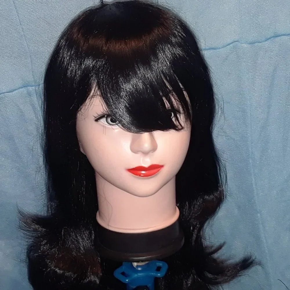 JET BLACK Long Wavy Synthetic